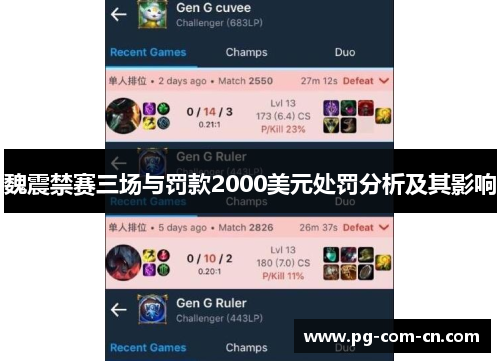 魏震禁赛三场与罚款2000美元处罚分析及其影响